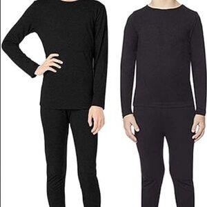 32 Degrees Heat Baselayer Set Kids Size Large Black‎ 2 Pc Crew Shirt & Leggings
